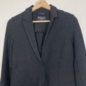 Athleta Blazer Womens 4 Sweatshirt Knit Ponte Stretch Snap Pocket Travel Jacket